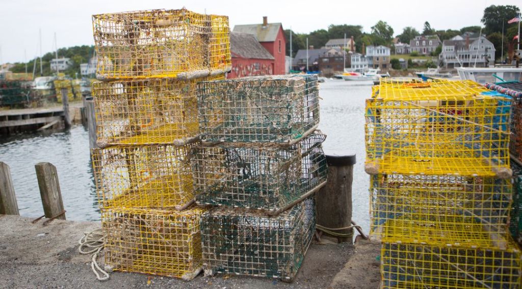 Contemporary lobster traps, Nova Scotia